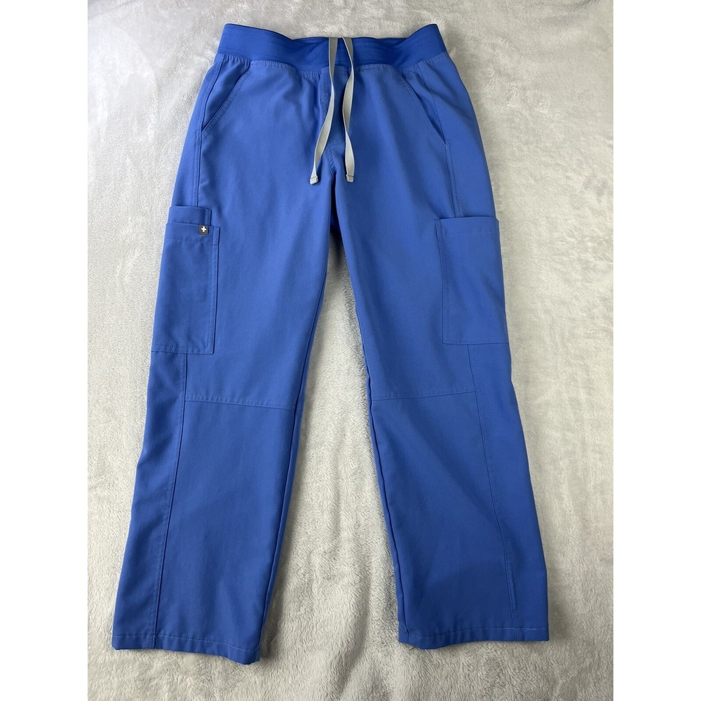 FIGS Axim Cargo Scrub Pants Men XS Blue Technical Collection Drawstring Medical